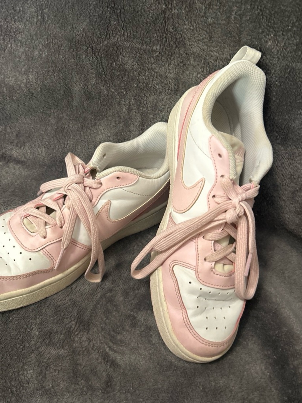 Nike White and Pink Low-Top Sneakers